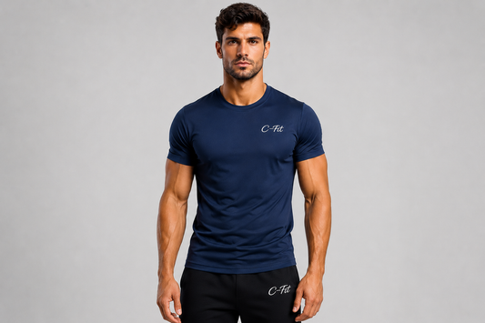 T-Shirt Sport Homme Respirant C-Fit bleu nuit Performance