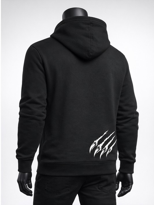 sweat zippé à capuche griffe en bas