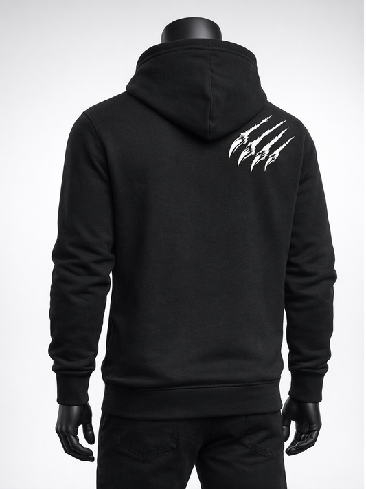 sweat zippé à capuche griffe en haut