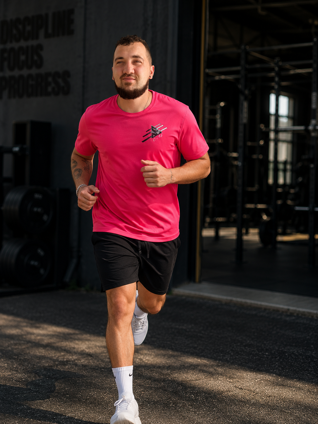 T-Shirt Sport Homme Respirant C-Fit Rose Performance