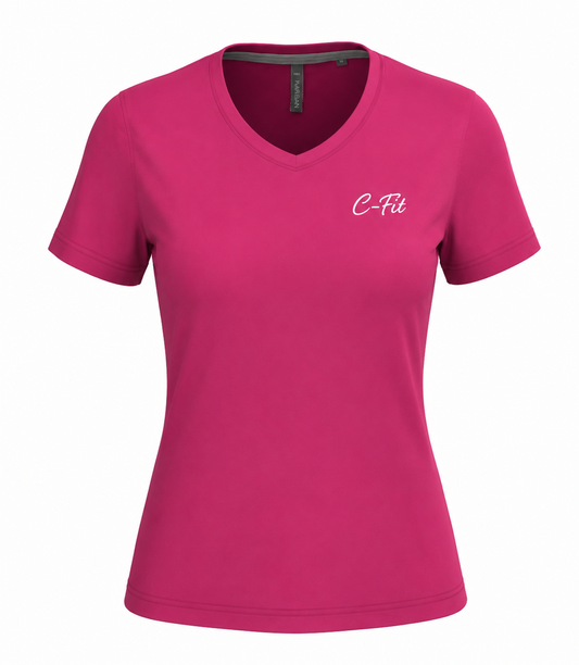 T-Shirt Fitness Femme Respirant  C-Fit Rose – Confort & Performance