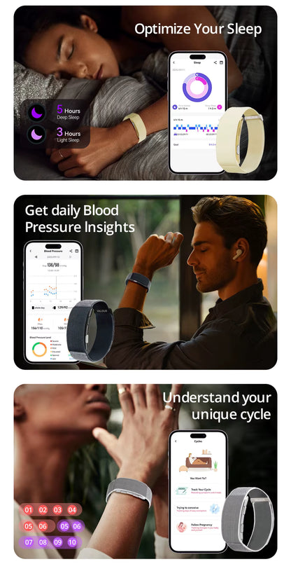 VALDUS VITRO | Bracelet Connecté Santé & Fitness sans écran