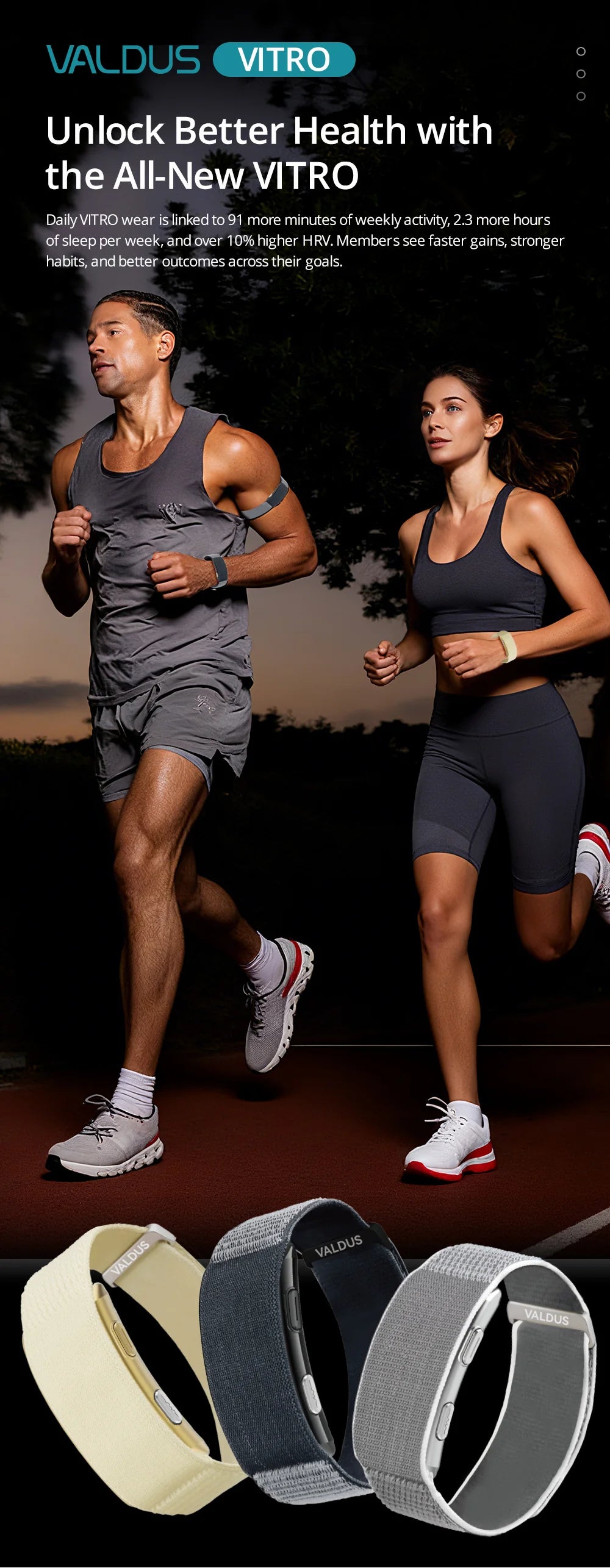VALDUS VITRO | Bracelet Connecté Santé & Fitness sans écran