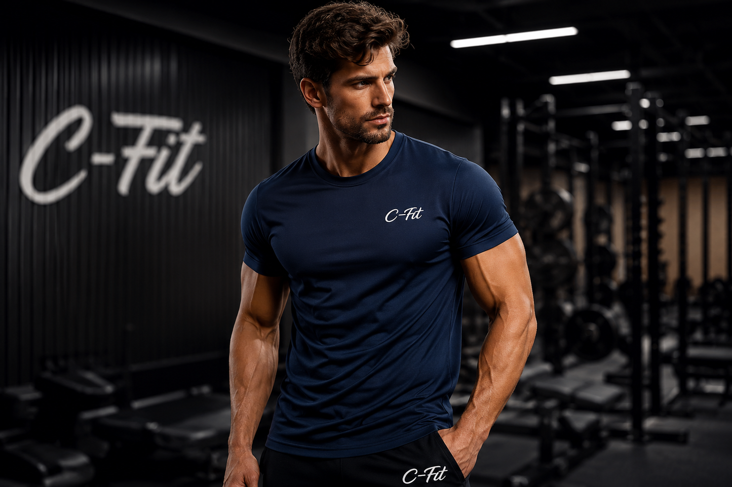 T-Shirt Sport Homme Respirant C-Fit bleu nuit Performance