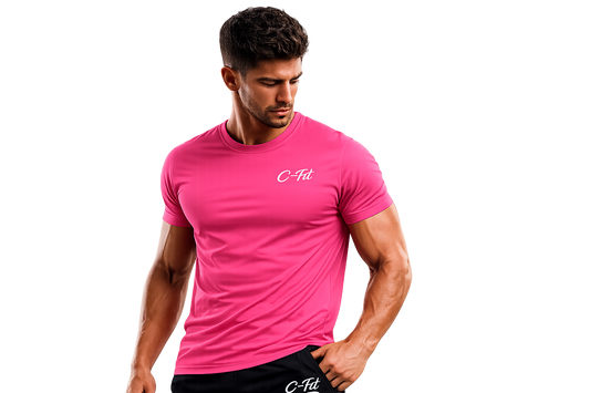 T-Shirt Sport Homme Respirant C-Fit Rose Performance