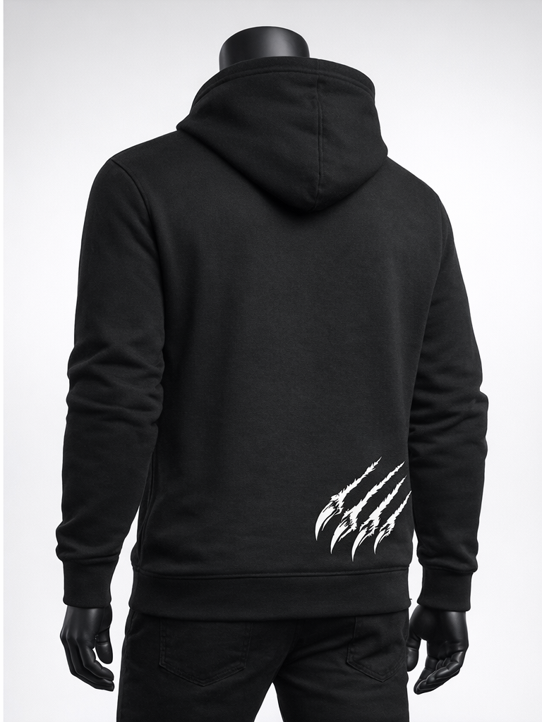 sweat zippé à capuche griffe en bas