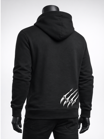 sweat zippé à capuche griffe en bas