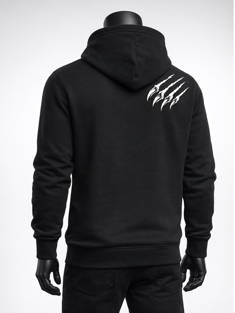 sweat zippé à capuche griffe en haut