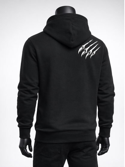 sweat zippé à capuche griffe en haut