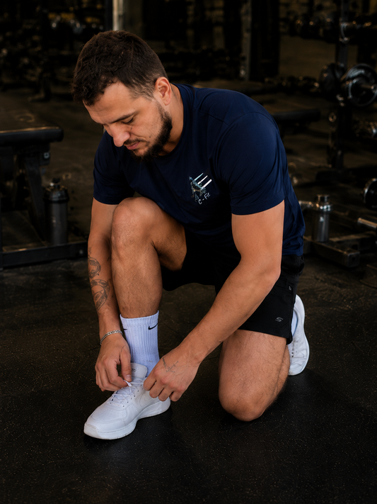 T-Shirt Sport Homme Respirant C-Fit Bleu Marine Performance
