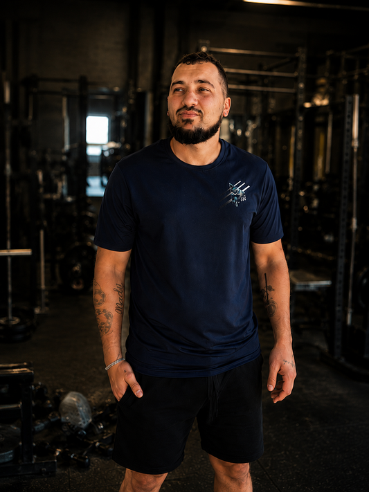 T-Shirt Sport Homme Respirant C-Fit Bleu Marine Performance